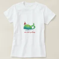 Cute Whale with Santa Hat T-Shirt