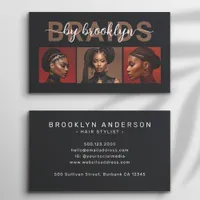 Braids Hair Stylist Modern Photographs Business Card