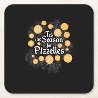 Italian Christmas Tis The Season For Pizzelles Square Paper Coaster