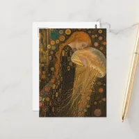 Woman and Jellyfish Faux Klimt Postcard
