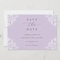 Elegant Lavender Lilac Vintage Wedding Save The Date