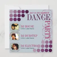 Funky Club DJ Dance Party w/ Photos Invitations