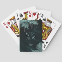 Jewel Palm Leaf Wedding All In Teal ID830 Poker Cards