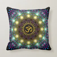 Healing Light Mandala Om Symbol Pillow