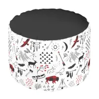 Buffalo Adventures Black and Red Plaid ID599 Pouf