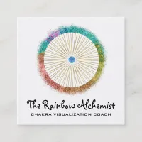 *~* Glitter  Boho Gold Sacred Geometry Chakra Square Business Card