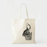 Simple Minimal Black Easter Bunny  Tote Bag