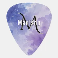 Night Sky Monogrammed Made for Music Treble Clef Guitar Pick