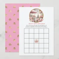 Parisian Bonjour Bébé Baby Shower Bingo Game Invitation