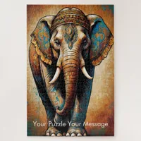 Mystic Boho Elephant Mandala Jigsaw Puzzle