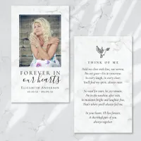 Forever in Our Hearts Photo Funeral Prayer Card