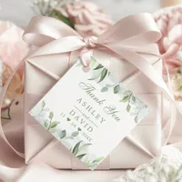 Rustic Watercolor Greenery Floral Thank You Tag