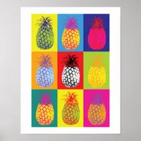 Retro Pineapple Pop Art Bright Kitchen Food Print