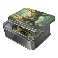 Whimsical Father Tree with Woodland Creatures Jigsaw Puzzle