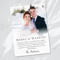 Simple Photo Merry & Married  Holiday Card