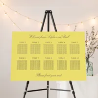 Yellow Gray 10 Table Seating Chart Foam Board