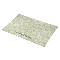 Monogram Name Sage Green Pattern | Cloth Placemat