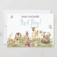 *~*  Forest Animals  Cute Woodland Baby Boy Shower Invitation