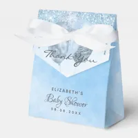 Baby Shower boy light blue balloons thank you Favor Boxes