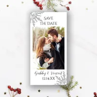 Snowflake Winter Wedding Save the Date Photo Card