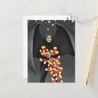 Bat With Halloween Candy Postcard