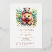 Wombat Baby Shower Foil Invitation