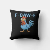 F-Caw-F Swearing Chicken Classic Retro Style Throw Pillow