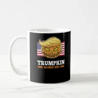 Trumpkin Halloween Pumpkin With Flag Scary Design  Coffee Mug