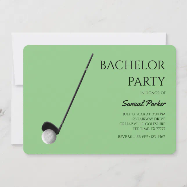 Golf Bachelor Party - Golfing trip Classic Minimal Invitation