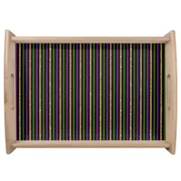 Purple, Green, Black, Faux Gold Stripes Mardi Gras Serving Tray