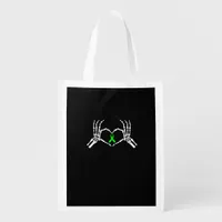 Skeleton Hand Heart Awareness Ribbon Supportive Grocery Bag