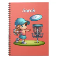 Cute Little Girl Playing Disc Golf Personalized Notebook