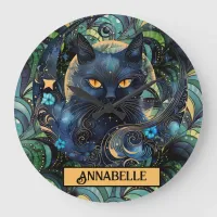 Black Cat and Celestial Moon Wall Clock