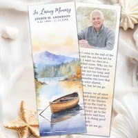 Boat Lake Memorial Sympathy Photo Funeral Prayer Bookmarks