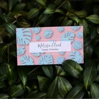 Chic Modern Monstera Leaf Tropical Pattern Business Card