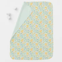 Cute Yellow Chicks and Flowers Pattern Baby Blanket