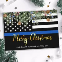 Police Officer Law Enforcement Merry Christmas Thank You Card