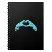 Zombie Hands Heart Halloween Spooky Notebook