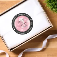 Elegant 2nd Rose Quartz Wedding Anniversary Classic Round Sticker