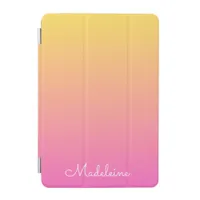 Girly Pastel Ombre Yellow and Pink Gradient iPad Mini Cover