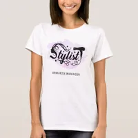 *~* STYLIST Scissors Hair Heart Pink Dryer AP6  T-Shirt