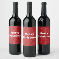 Christmas Trees and Snowflakes Wine Label