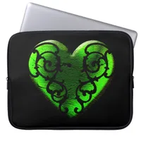 Goth St. Patrick's Day Green Heart Laptop Bag