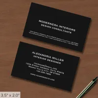 Professional Minimalist Black Business Card