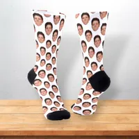 Custom Face Photo Classic White Crew Socks