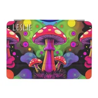 Psychedelic Vibrant Colorful Retro Mushrooms iPad Mini Cover