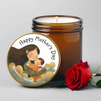 Cute Illustration of Mother & Child | Mother's Day Classic Round Sticker