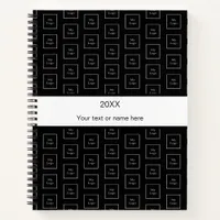 Logo pattern black white business notebook