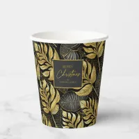 Black Gold Christmas Pattern#29 ID1009 Paper Cups