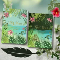 Boutique Tropical His & Her Watercolor Vow Books 